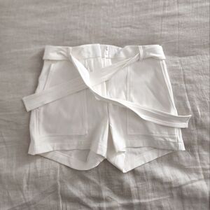 White high-waisted shorts